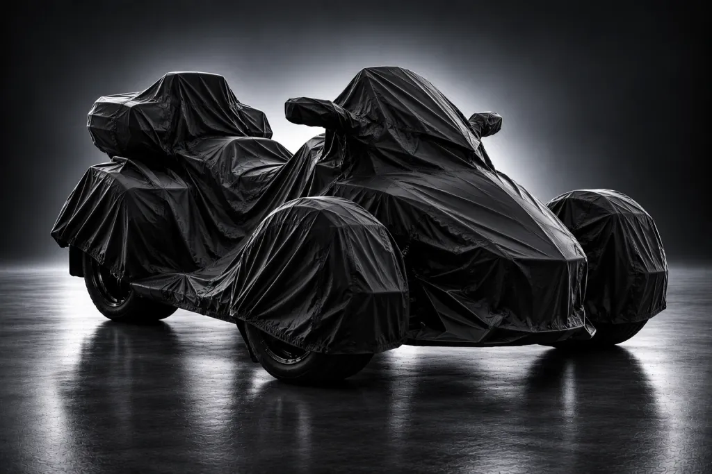 Placeholder image of a covered three-wheeler, not a photo of this 3-wheeler