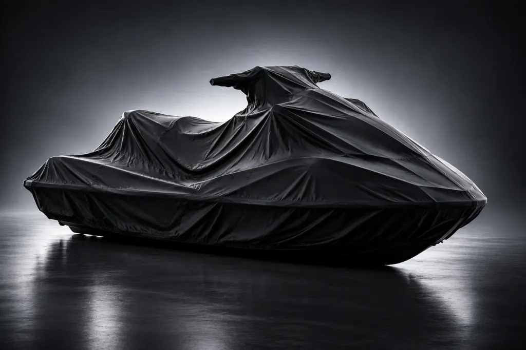 Placeholder image of a covered personal watercraft, not a photo of this PWC