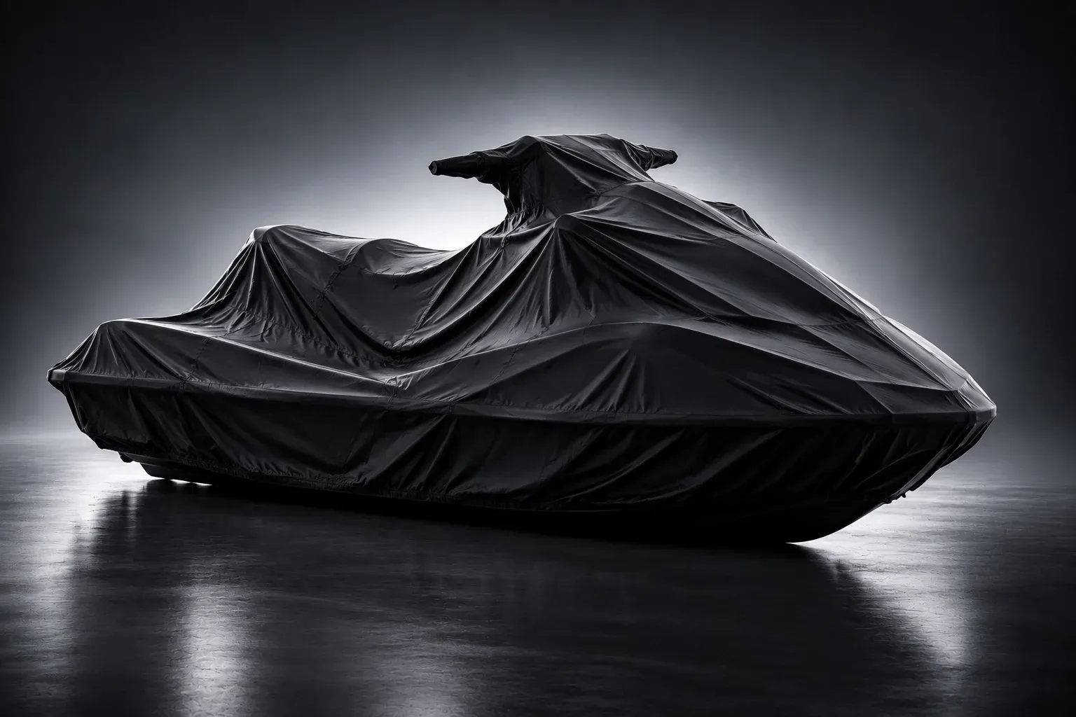 Placeholder image of a covered personal watercraft, not a photo of this PWC