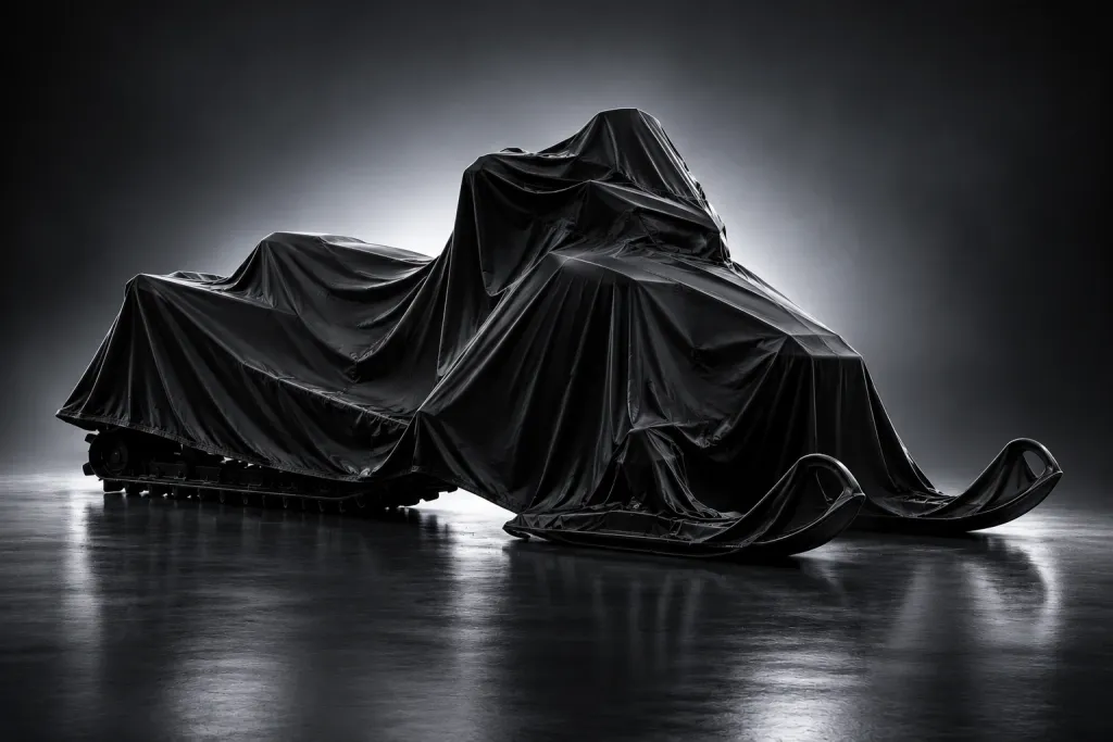 Placeholder image of a covered snowmobile, not a photo of this snowmobile
